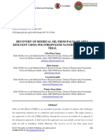 Recovery of Residual Oil From Palm Oil Mill Effluent Using Polypropylene Nanofiber A Field Trial