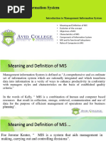 Lecture 1 - Introducation To MIS