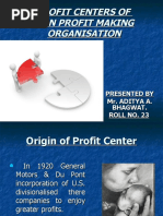 Profit Centers of Non Profit Making Org