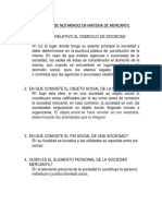 Preguntas de Notariado en Materia de Mercantil.