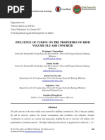 Influence of Curing On The Properties of High Volume Fly Ash Concrete