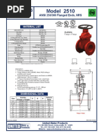 UL FM NRS Gate Valve, AWWA C515 - ANSI 250-300 Flanged Ends - Water Works - Fire Protection - Model 2510