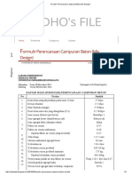 Formulir Perencanaan Campuran Beton (Mix Design)