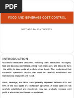 F &B Control