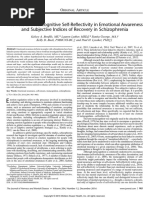 The Role of Metacognitive Self-Reflectivity in Emotional Awareness and Subjective Indices of Recovery in Schizophrenia