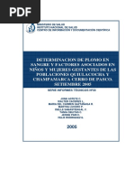 Determinacion de Plomo en Sangre y Factores Asociados en Niños y Mujeres Gestantes de Las Poblaciones Quilacocha y Campamarca Cerro de Pasco