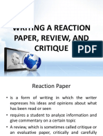 Writing A Reaction Paper