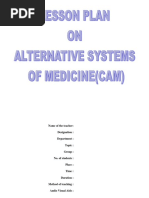 Lesson Plan On Alternative System of Medicine