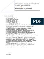 D S 007 98 Sa Reglamento Sobre Vigilancia y Control Sanitario de Alimentos y Bebidas