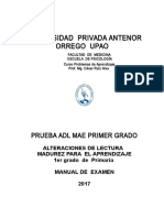 Prueba Adl Mae Primer Grado