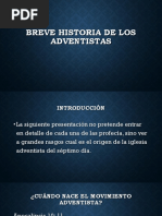 Breve Historia de Los Adventistas