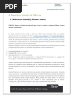 4.1 Ficheros en Android (I) Memoria Interna