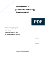 Experiment No. 4 (Changes of Matter and Energy Transformation)