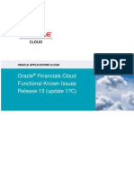 Oracle Financials Cloud Functional Known Issues - Release 13 Update 17C