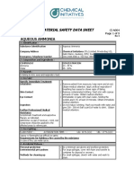 Material Safety Data Sheet: Aqueous Ammonia