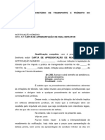 Carta de Apresentação em Multa de Transito