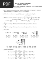 MAT 241-Calculus 3 - Prof. Santilli Toughloves Chapter 14: o o o o