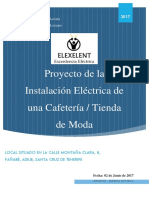 Proyecto de La Instalación Eléctrica de Una Cafetería / Tienda de Moda