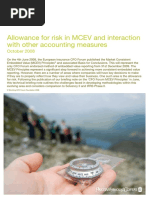 Allowance For Risk in Market Consistent Embedded Value (MCEV)