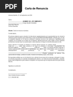 Carta de Renuncia