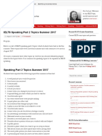 IELTS Speaking Part 2 Topics Summer 2017