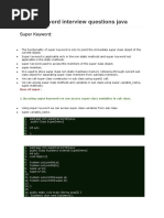 Super Keyword Interview Questions Java