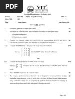 VIT Image Processing Question Paper