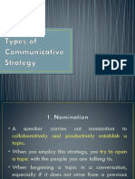 Types of Communicative Strategy