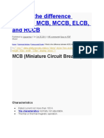 What Is The Difference Between MCB, MCCB, ELCB, and RCCB