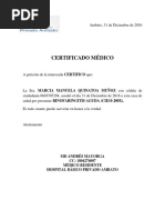 Certificado Medico