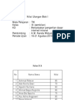 Nilai Ulangan Blok I Kls 9