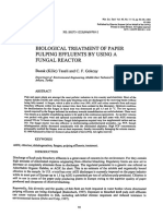 Biological Treatment of Paper Pulping Effluents by Using Fungal Reactor