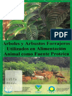 Arboles y Arbustos Forrajeros Utilizados en Alimentación Animal Como Fuente Proteíca Matarratón Gliricidia Sepium Nacedero Trichanthera Gigantea Pízamo Erythrina Fusca y Botón de Oro Tithoni