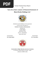 Intra Firm Ratio Analysis of Financial Statements of Bharti Realty Holdings Ltd.