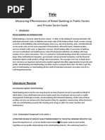 Title: Measuring Effectiveness of Retail Banking in Public Sector and Private Sector Bank