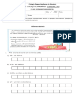 Avaliação de Matemática: 4º Ano Do Ensino Fundamental 1 - 2º Bimestre - 2017