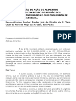 10.2 Contestação de Ação de Alimentos Gravídicos Com Pedido de Revisão Dos