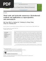 Metal Oxide and Hydroxide Nanoarrays, Hydrothermal Synthesis and Applications As Supercapacitors and Nanocatalysts