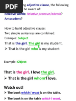 Before Studying, The Following Words Should Be Aware Of:: ? ? How To Build Adjective Clause: Two Simple Sentences Are Combined: Example