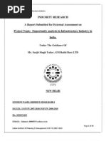 Indusrty Research A Report Submitted For External Assessment On Project Topic: Opportunity Analysis in Infrastructure Industry in India