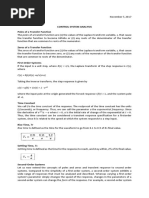 Control System Analysis Poles of A Transfer Function