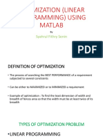 Optimization (Linear Programming) Using Matlab