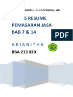 Tugas Pemasaran Jasa - Resume Bab 7 and