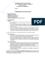 Informe Determinacion de Glucosa Capilar