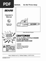 Craftsman 3.7 Cu - in 24 Inch Guide Bar Chain Saw