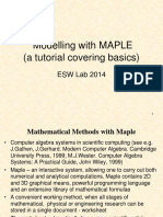 Modelling With MAPLE (A Tutorial Covering Basics) : ESW Lab 2014