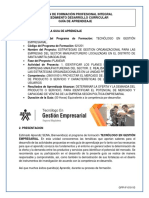 Gestión de Formación Profesional Integral Procedimiento Desarrollo Curricular Guía de Aprendizaje