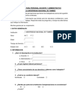 Encuesta para Personal Docente y Administrativo