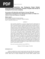 Peningkatan Produktivitas Dan Pendapatan Petani Melalui Penerapan Model Pengelolaan Tanaman Terpadu Padi Sawah Di Kabupaten Pesawaran, Lampung
