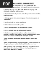 24 Reglas Del Baloncesto